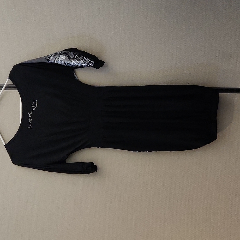 Desigual Black and Gray Patchwork Graphic Dress - Picture 6 of 16